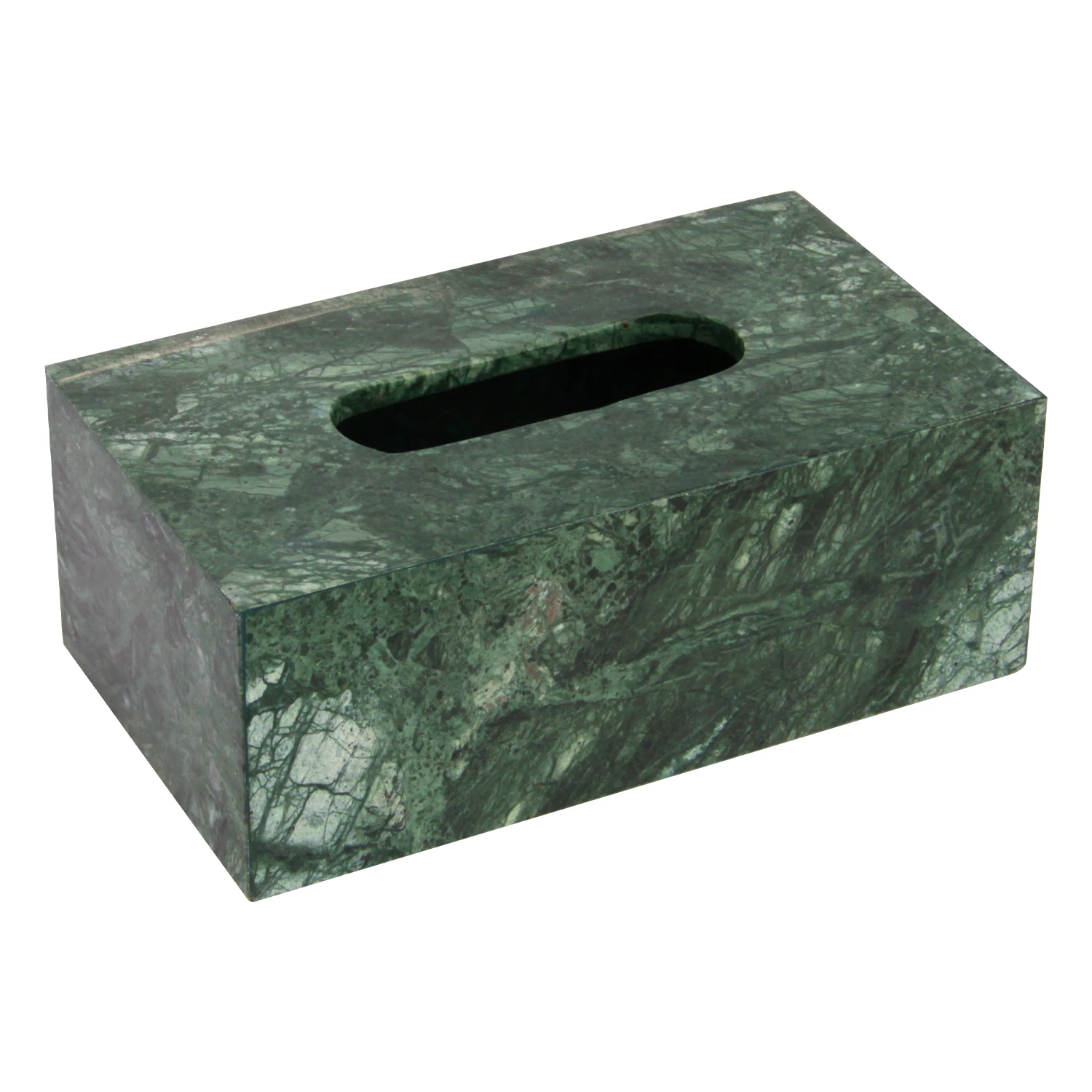 Taschentuchbox aus gr&uuml;nem Marmor