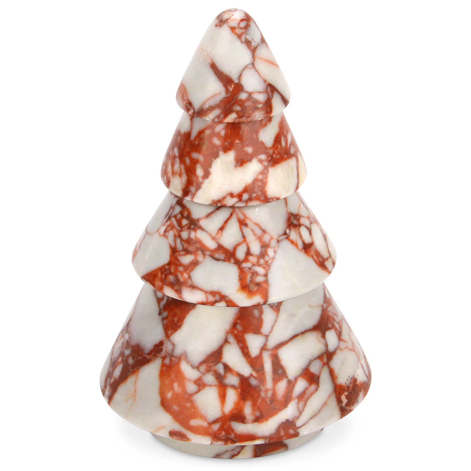 Bulgari Weihnachtsbaum-Kerzenhalter aus rotem Marmor