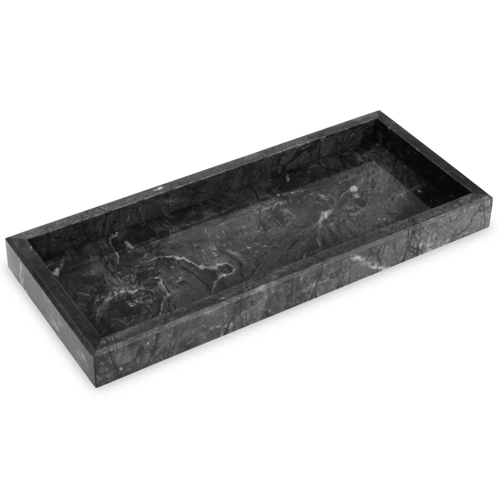Dunkelgraues rechteckiges Marmortablett